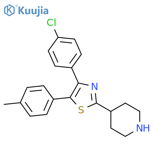 Piperidine, 4-[4-(4-chlorophenyl)-5-(4-methylphenyl)-2-thiazolyl]- structure