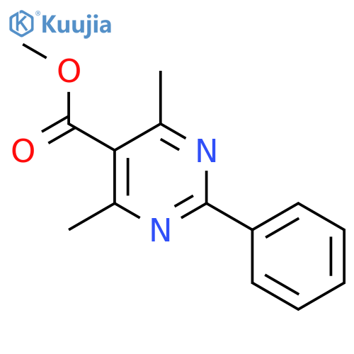 5-Pyrimidinecarboxylic acid, 4,6-dimethyl-2-phenyl-, methyl ester structure