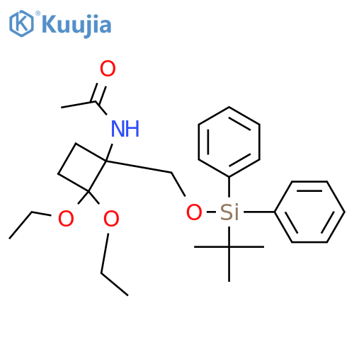 Acetamide,  N-[1-[[[(1,1-dimethylethyl)diphenylsilyl]oxy]methyl]-2,2-diethoxycyclobutyl  ]- structure