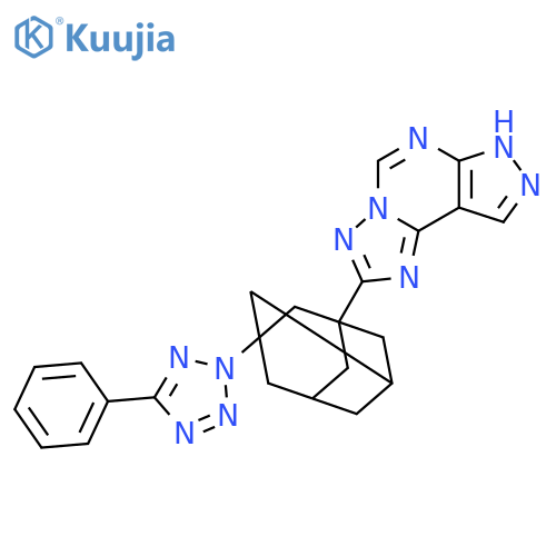 <br>2-[3-(5-Phenyl-tetrazol-2-yl)-adamantan-1-yl]-7H-pyrazolo[4,3-e][1,2,4]tria zolo[1,5-c]pyrimidine structure