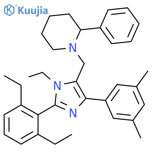 Piperidine, 1-[[2-(2,6-diethylphenyl)-4-(3,5-dimethylphenyl)-1-ethyl-1H-imidazol-5-yl]methyl]-2-phenyl- structure