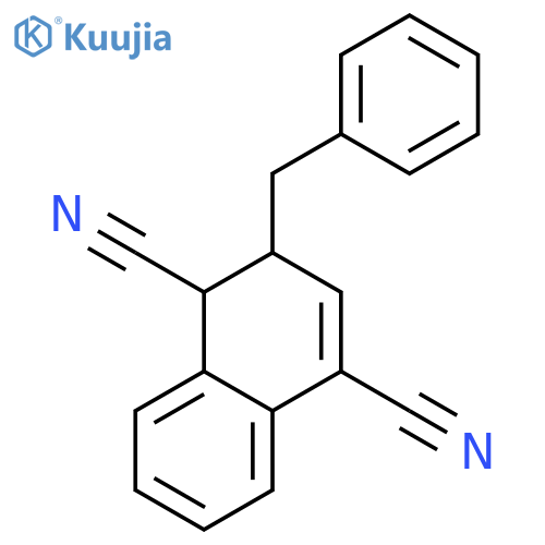1,4-Naphthalenedicarbonitrile, 1,2-dihydro-2-(phenylmethyl)-, trans- structure