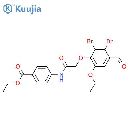 <br>4-[2-(2,3-Dibromo-6-ethoxy-4-formyl-phenoxy)-acetylamino]-benzoic acid ethy l ester structure