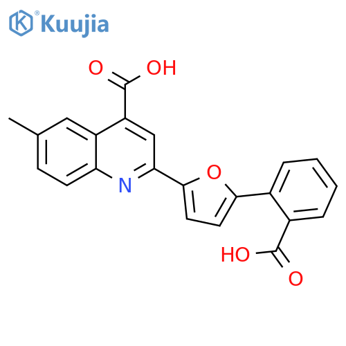 2-5-(2-carboxyphenyl)furan-2-yl-6-methylquinoline-4-carboxylic acid structure