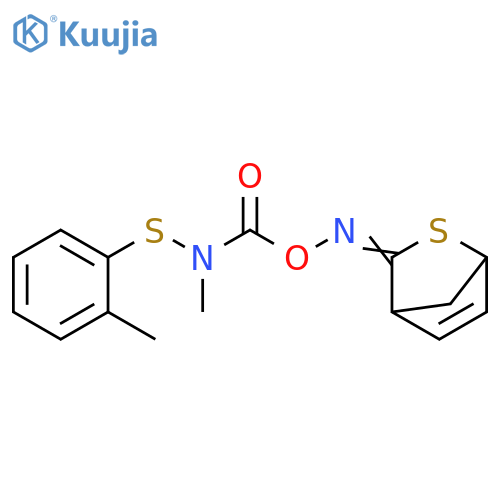 2-Thiabicyclo[2.2.1]hept-5-en-3-one, O-[[methyl[(2-methylphenyl)thio]amino]carbonyl]oxime (9CI) structure
