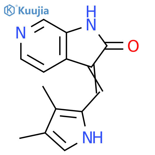 2H-Pyrrolo[2,3-c]pyridin-2-one, 3-[(3,4-dimethyl-1H-pyrrol-2-yl)methylene]-1,3-dihydro- structure