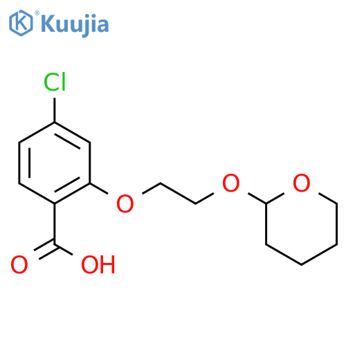 Benzoic acid, 4-chloro-2-[2-[(tetrahydro-2H-pyran-2-yl)oxy]ethoxy]- structure