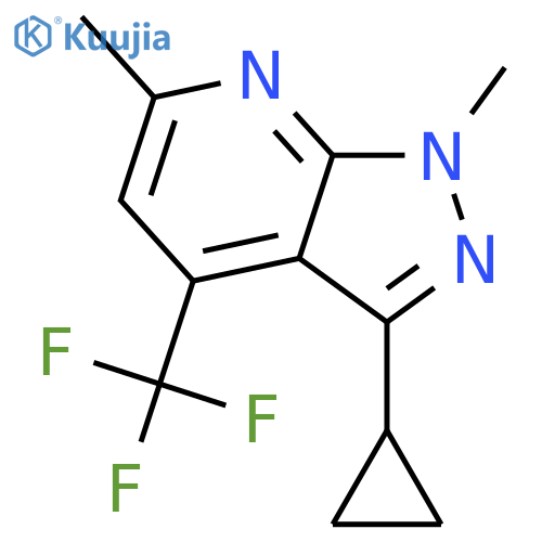 3-Cyclopropyl-1,6-dimethyl-4-trifluoromethyl-1H-pyrazolo[3,4-b]pyridine structure
