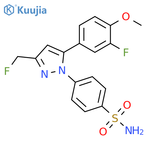 Benzenesulfonamide, 4-[5-(3-fluoro-4-methoxyphenyl)-3-(fluoromethyl)-1H-pyrazol-1-yl]- structure