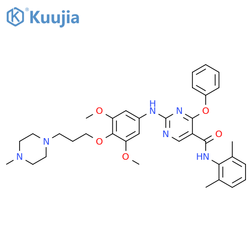 5-Pyrimidinecarboxamide,2-[[3,5-dimethoxy-4-[3-(4-methyl-1-piperazinyl)propoxy]phenyl]amino]-N-(2,6-dimethylphenyl)-4-phenoxy- structure