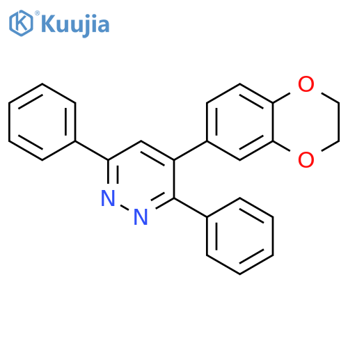 4-(2,3-dihydro-1,4-benzodioxin-6-yl)-3,6-diphenylpyridazine structure