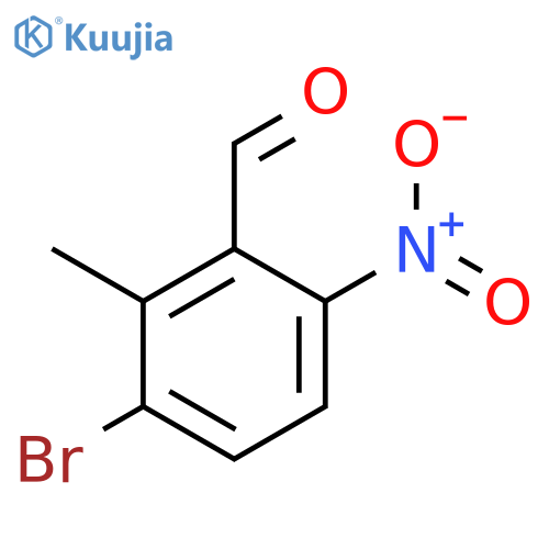 3-bromo-2-methyl-6-nitro-benzaldehyde structure