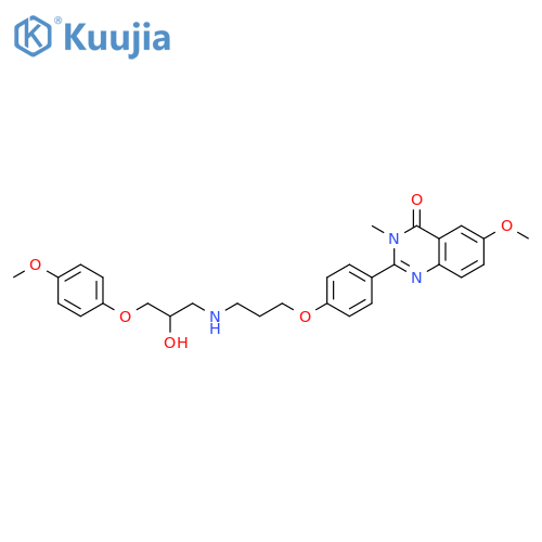 4(3H)-Quinazolinone, 2-[4-[3-[[2-hydroxy-3-(4-methoxyphenoxy)propyl]amino]propoxy]phenyl]-6-methoxy-3-methyl- structure