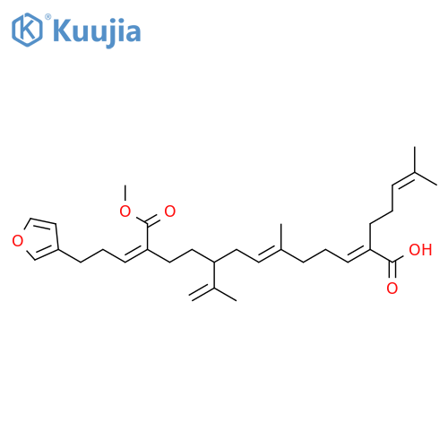 2,6-Tridecadienedioic acid,12-[3-(3-furanyl)propylidene]-6-methyl-9-(1-methylethenyl)-2-(4-methyl-3-pentenyl)-, 13-methyl ester, (2E,6E,12Z)- structure