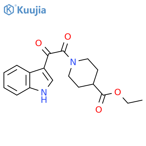 ethyl 1-2-(1H-indol-3-yl)-2-oxoacetylpiperidine-4-carboxylate structure