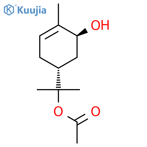 (+/-)-5-(1-hydroxy-1-methylethyl)-2-methyl-2-cyclohexen-1-ol 1-monoacetate structure