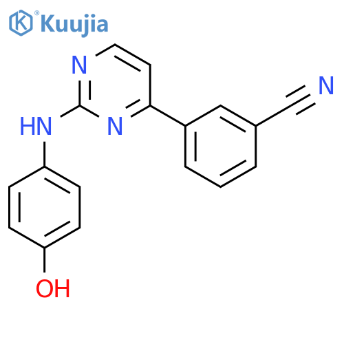 BENZONITRILE, 3-[2-[(4-HYDROXYPHENYL)AMINO]-4-PYRIMIDINYL]- structure