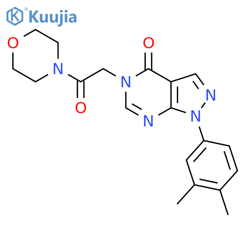 1-(3,4-dimethylphenyl)-5-2-(morpholin-4-yl)-2-oxoethyl-1H,4H,5H-pyrazolo3,4-dpyrimidin-4-one structure