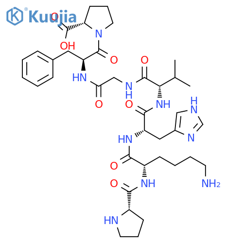 L-PROLINE, L-PROLYL-L-LYSYL-L-HISTIDYL-L-VALYLGLYCYL-L-PHENYLALANYL- structure