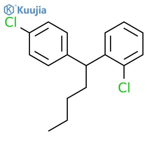 BENZENE, 1-CHLORO-2-[1-(4-CHLOROPHENYL)PENTYL]- structure