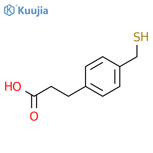 Benzenepropanoic acid, 4-(mercaptomethyl)- structure