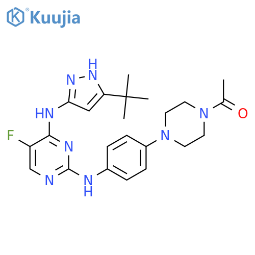 Piperazine,1-acetyl-4-[4-[[4-[[5-(1,1-dimethylethyl)-1H-pyrazol-3-yl]amino]-5-fluoro-2-pyrimidinyl]amino]phenyl]- structure