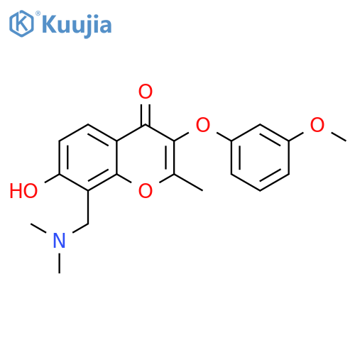 8-(dimethylamino)methyl-7-hydroxy-3-(3-methoxyphenoxy)-2-methyl-4H-chromen-4-one structure