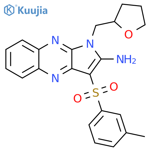 3-(3-methylbenzenesulfonyl)-1-(oxolan-2-yl)methyl-1H-pyrrolo2,3-bquinoxalin-2-amine structure