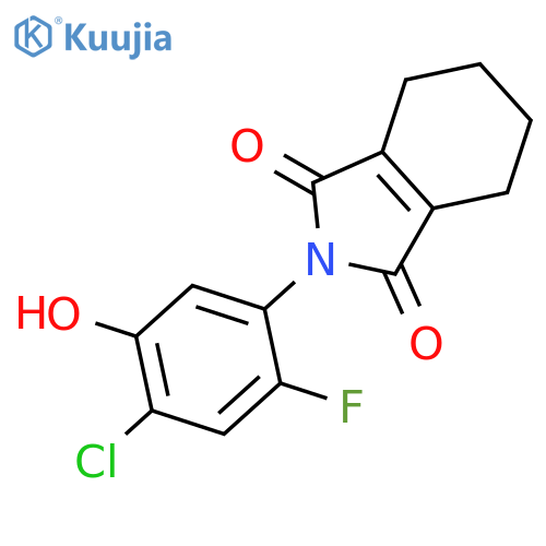 1H-Isoindole-1,3(2H)-dione,2-(4-chloro-2-fluoro-5-hydroxyphenyl)-4,5,6,7-tetrahydro- structure