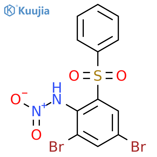 BENZENAMINE, 2,4-DIBROMO-N-NITRO-6-(PHENYLSULFONYL)- structure