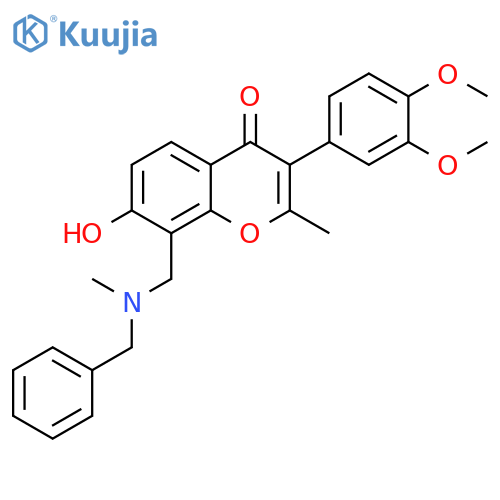 8-{benzyl(methyl)aminomethyl}-3-(3,4-dimethoxyphenyl)-7-hydroxy-2-methyl-4H-chromen-4-one structure