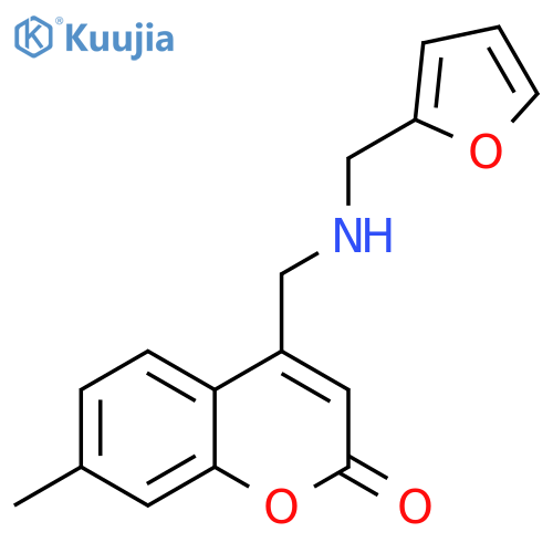 4-({(furan-2-yl)methylamino}methyl)-7-methyl-2H-chromen-2-one structure