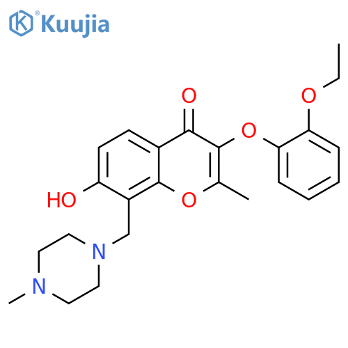 3-(2-ethoxyphenoxy)-7-hydroxy-2-methyl-8-(4-methylpiperazin-1-yl)methyl-4H-chromen-4-one structure