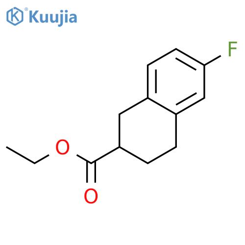 2-Naphthalenecarboxylic acid, 6-fluoro-1,2,3,4-tetrahydro-, ethyl ester structure