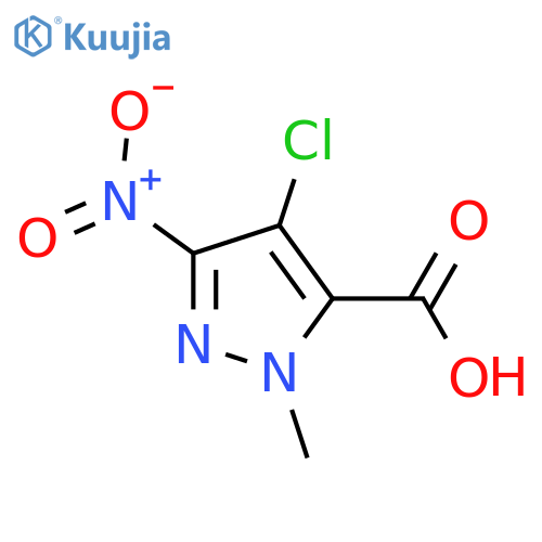 4-chloro-1-methyl-3-nitro-1H-pyrazole-5-carboxylic acid structure
