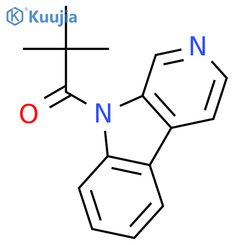 9H-PYRIDO[3,4-B]INDOLE, 9-(2,2-DIMETHYL-1-OXOPROPYL)- structure