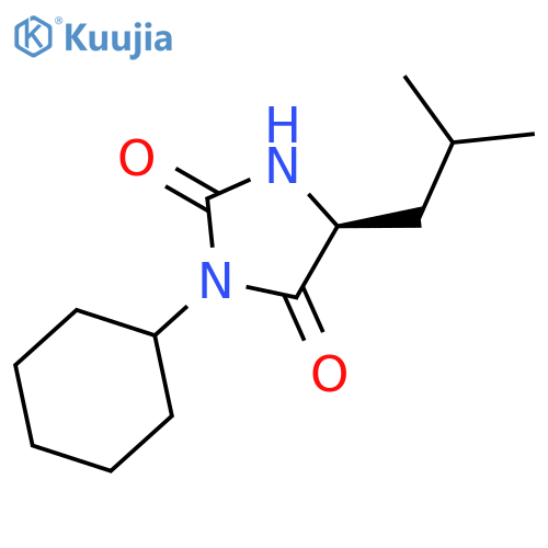 2,4-Imidazolidinedione, 3-cyclohexyl-5-(2-methylpropyl)-, (5S)- structure