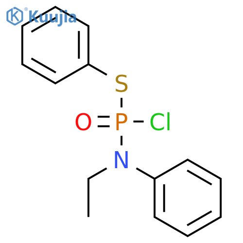 PHOSPHORAMIDOCHLORIDOTHIOIC ACID, ETHYLPHENYL-, S-PHENYL ESTER structure
