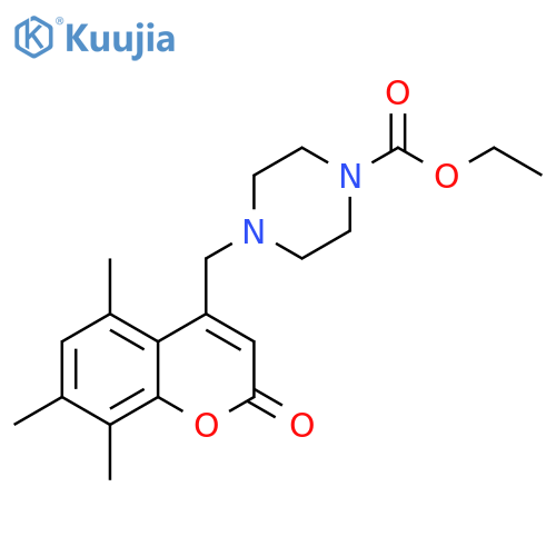 ethyl 4-(5,7,8-trimethyl-2-oxo-2H-chromen-4-yl)methylpiperazine-1-carboxylate structure