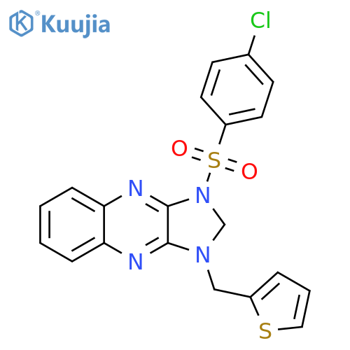 1-(4-chlorobenzenesulfonyl)-3-(thiophen-2-yl)methyl-1H,2H,3H-imidazo4,5-bquinoxaline structure