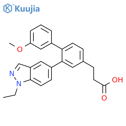 [1,1'-Biphenyl]-4-propanoic acid, 2-(1-ethyl-1H-indazol-5-yl)-3'-methoxy- structure