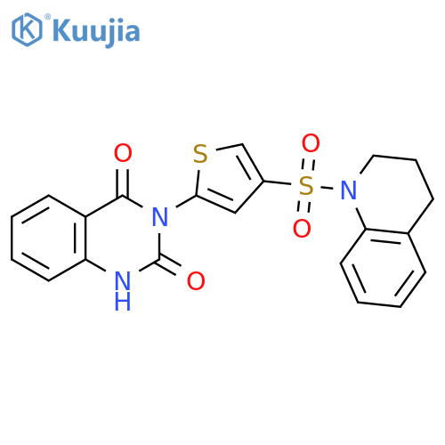 Quinoline,1-[[5-(1,4-dihydro-2,4-dioxo-3(2H)-quinazolinyl)-3-thienyl]sulfonyl]-1,2,3,4-tetrahydro- structure