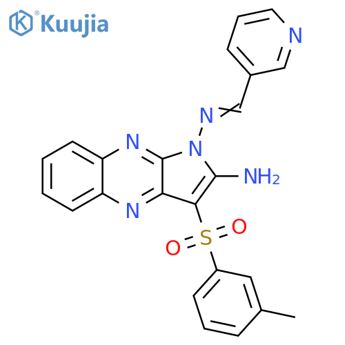 (1E)-3-(3-methylbenzenesulfonyl)-N1-(pyridin-3-yl)methylidene-1H-pyrrolo2,3-bquinoxaline-1,2-diamine structure
