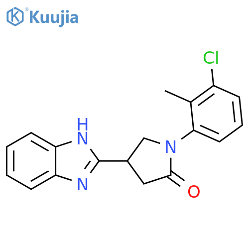 4-(1H-1,3-benzodiazol-2-yl)-1-(3-chloro-2-methylphenyl)pyrrolidin-2-one structure