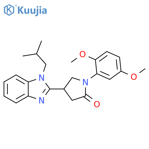 1-(2,5-dimethoxyphenyl)-4-[1-(2-methylpropyl)-1H-1,3-benzodiazol-2-yl]pyrrolidin-2-one structure