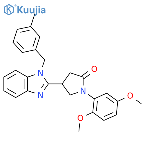 1-(2,5-dimethoxyphenyl)-4-{1-(3-methylphenyl)methyl-1H-1,3-benzodiazol-2-yl}pyrrolidin-2-one structure