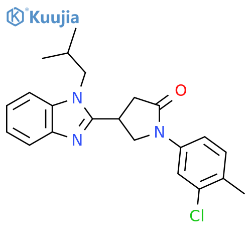 1-(3-chloro-4-methylphenyl)-4-1-(2-methylpropyl)-1H-1,3-benzodiazol-2-ylpyrrolidin-2-one structure