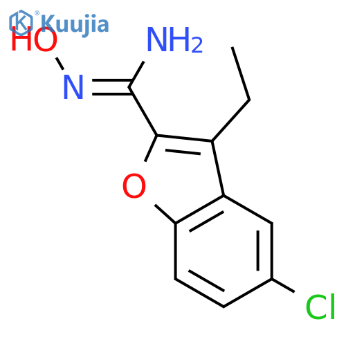 5-chloro-3-ethyl-N'-hydroxy-1-benzofuran-2-carboximidamide structure