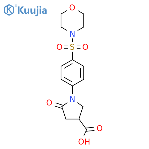 1-4-(Morpholin-4-ylsulfonyl)phenyl-5-oxopyrrolidine-3-carboxylic acid structure