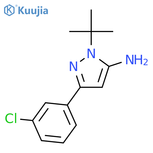 1H-PYRAZOL-5-AMINE, 3-(3-CHLOROPHENYL)-1-(1,1-DIMETHYLETHYL)- structure